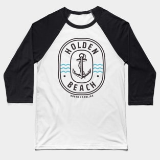 Holden Beach, NC Anchor Ocean Waves Baseball T-Shirt